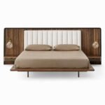 Luxury Echo Linea Bed with low frame and padded upholstery