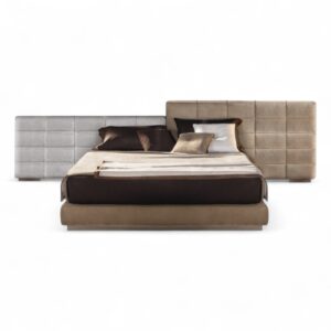 Modern Italian Bed with wide paneled headboard