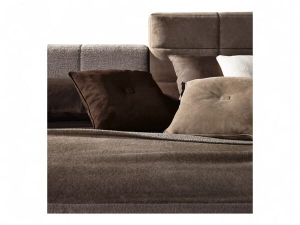 Designer Italian bed with low-profile silhouette