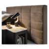 Luxury upholstered Italian bed with solid teak frame