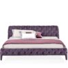 Button Upholstered Velvet Bed
