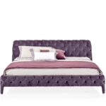 Button Upholstered Velvet Bed
