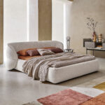 Curved Style Upholstered Bed