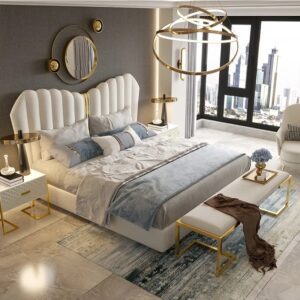 Luxury Leather Upholstered Bed