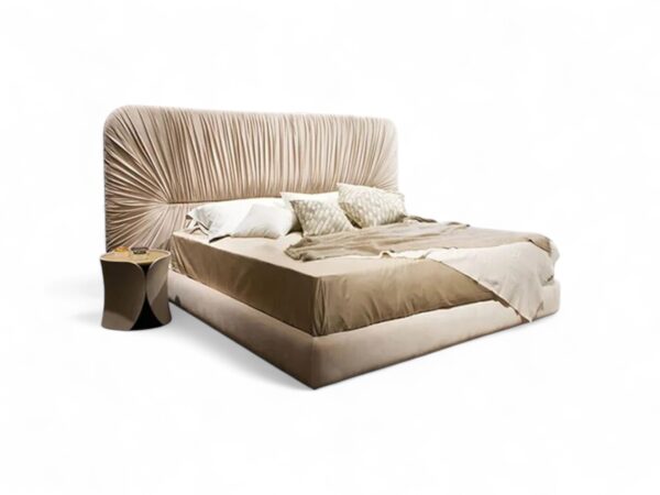 Stylish pleated headboard bed perfect for contemporary bedrooms