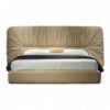 Luxury Pleated Headboard Bed with soft, neutral upholstery