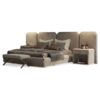 Dune Grace Bed with sculpted panel headboard and taupe fabric