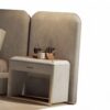 Contemporary taupe bed designed for serene interiors