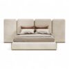 Dune Grace Bed with sculpted panel headboard and taupe fabric