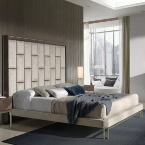 Velvet Fabric Upholstered Bed