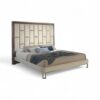 Modern luxury bed in teak wood frame with premium upholstery