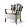 Elegant accent chair with curved back and tapered wood legs