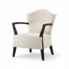 Ivory modern lounge chair with sculpted silhouette