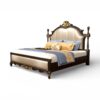 Ornate luxury bed in queen and king sizes with elegant carved details