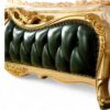 Baroque emerald bed with gold-carved headboard and footboard