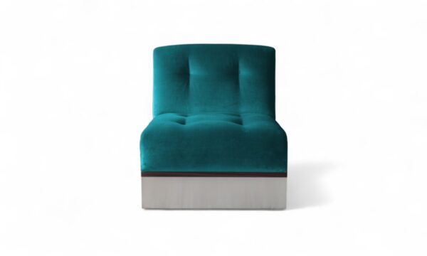 Contemporary tufted chair with luxe fabric upholstery