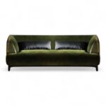 Emerald Curve Sofa with modern curved design in velvet