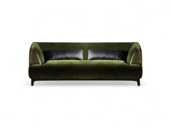 Emerald Curve Sofa with modern curved design in velvet