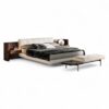 Contemporary Riviera Bed featuring premium upholstery and teak wood