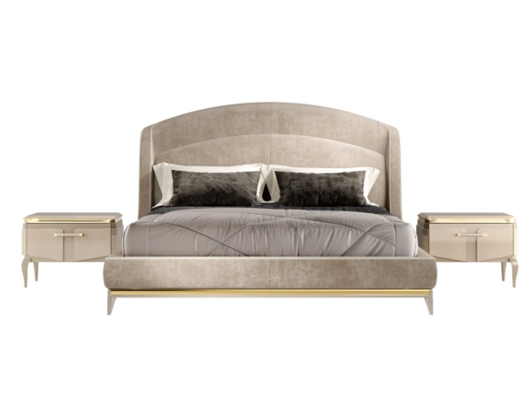 Opulent Swirl Upholstered Bed