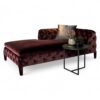 Buttoned Style Chaise Lounge side view with tufted backrest