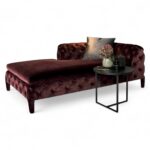 Buttoned Style Chaise Lounge side view with tufted backrest