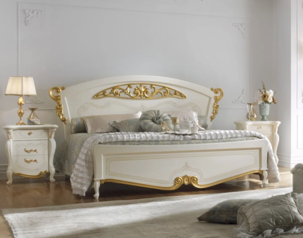 Gold Leaf Carved Bed