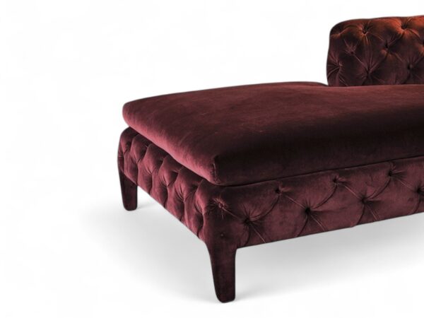 Luxury Buttoned Style Chaise Lounge close-up of tufted upholstery