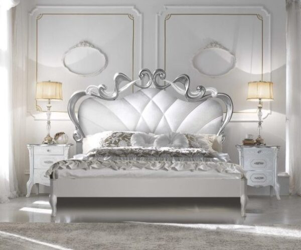 Silver Designer Wooden Bed