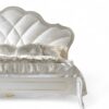 Ivory Majesty Bed with soft tufted design and gold frame