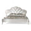 Elegant Ivory Majesty Bed with tufted ivory upholstery
