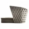 Luxe Tufted Curved Sofa in premium grey velvet finish with elegant tufted backrest