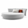 Elegant round upholstered bed in premium fabric