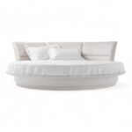 Celestia Round Bed with upholstered curved headboard