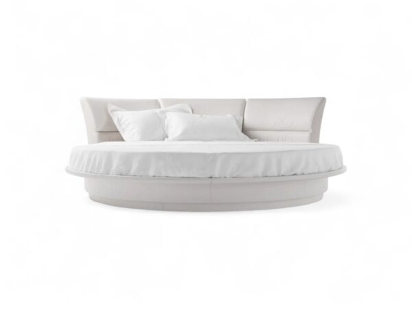 Celestia Round Bed with upholstered curved headboard