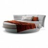 Elegant round upholstered bed in premium fabric