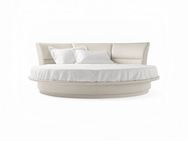 Celestia Round Bed with upholstered curved headboard