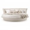 Celestia Round Bed with upholstered curved headboard