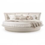 Celestia Round Bed with upholstered curved headboard