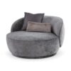 Contemporary tub chair with swivel base and soft upholstery