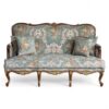 Luxury Louis XV Style Carved Sofa with floral upholstery and carved frame