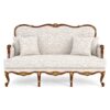 Luxury Louis XV Style Carved Sofa with floral upholstery and carved frame