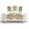 Classic French Cane Bed with intricate woodwork and woven cane panels
