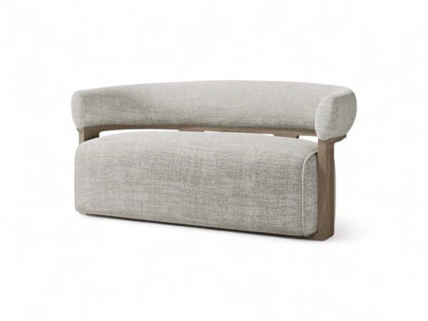 Modern velvet curved sofa with elegant design