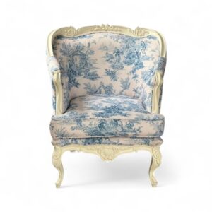 Baroque Blossom Chair with floral pattern and ornate wood frame
