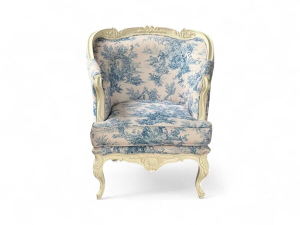 Baroque Blossom Chair with floral pattern and ornate wood frame