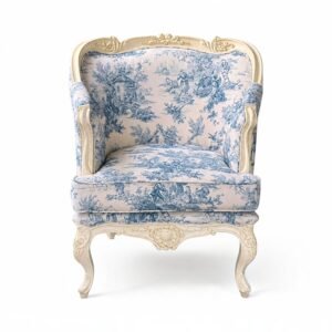 Baroque Blossom Chair with floral pattern and ornate wood frame