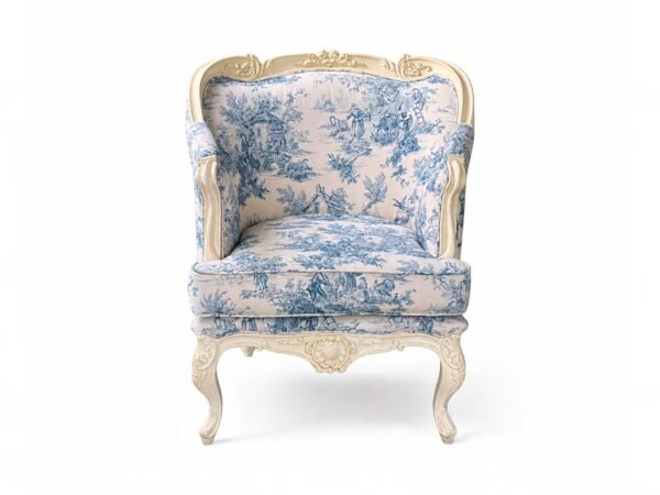 Baroque Blossom Chair with floral pattern and ornate wood frame