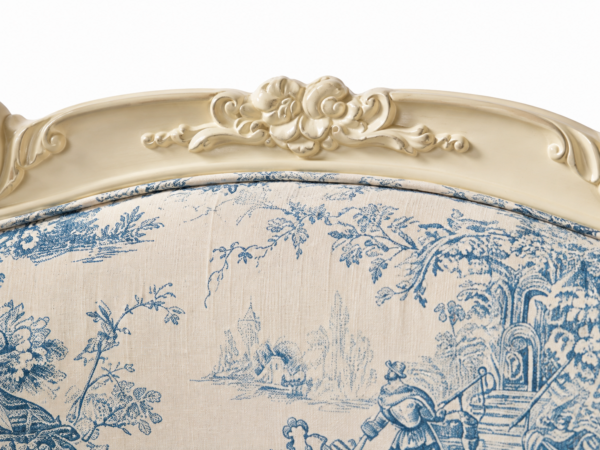 Baroque Blossom Chair with floral pattern and ornate wood frame