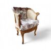 Vintage-style Rococo Armchair with cane sides and floral print